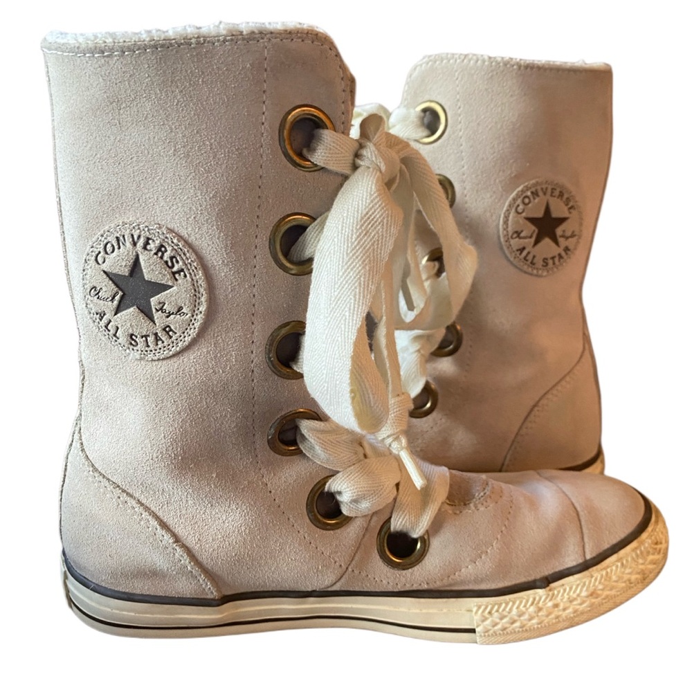 Converse Light Beige High-Top Lace-Up Boots